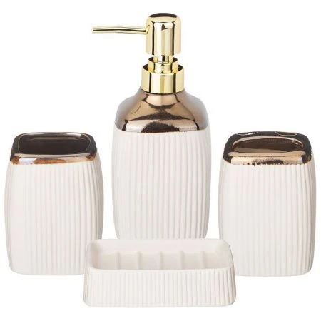 Набор для ванной комнаты керамика 4пр (дозатор, мыльница, стакан, подставка для зуб.щеток) (12)