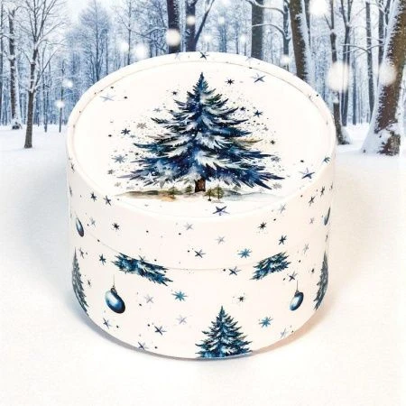 Коробка новогодняя подарочная картон h13 d8,5см 10525206