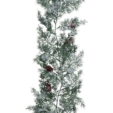 Ветка еловая искусственная 178см заснеженная с шишками SDTT108A (25/100)