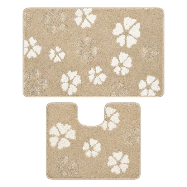 Набор ковриков в ванную 2пр 60*100/50*60см полипропилен MAXIMUS 4980 BEIGE  2540
