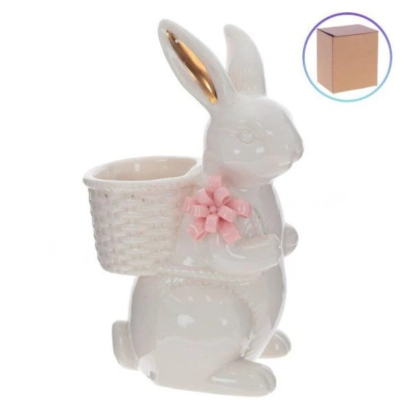 Конфетница фарфор Заяц 12*9*20см (24)