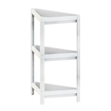 Этажерка угловая 3 секции 442*330*700мм пластик Kleo белая (4)