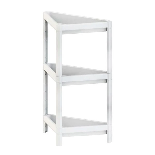 Этажерка угловая 3 секции 442*330*700мм пластик Kleo белая (4)