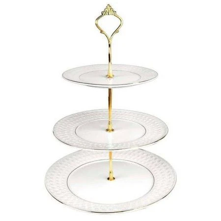 Этажерка сервировочная 3 яруса керамика 16,5/20/25,4см СНЕЖНАЯ КОРОЛЕВА круглая МВ0130-А/з (2/8)