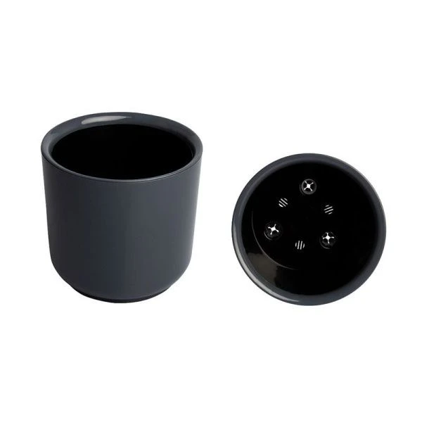 Горшок цветочный 17,3л 30*30см пластик ДЕЛЬТА с вкладкой антрацит (1)