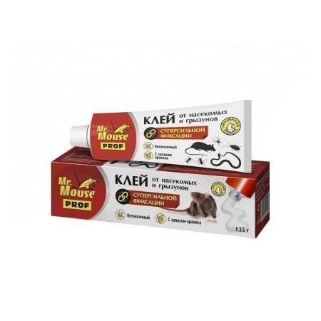 Клей от грызунов 135г Mr. Mouse PROF с ЗАПАХОМ АРАХИСА в металлической тубе (60)
