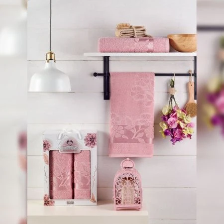 Набор полотенец махровые 2пр 50*90/7*140см TWO DOLPHINS ERIN пудра подар.уп. Набор полотенец махровые 2пр 50*90/7*140см TWO DOLPHINS ERIN пудра подар.уп.