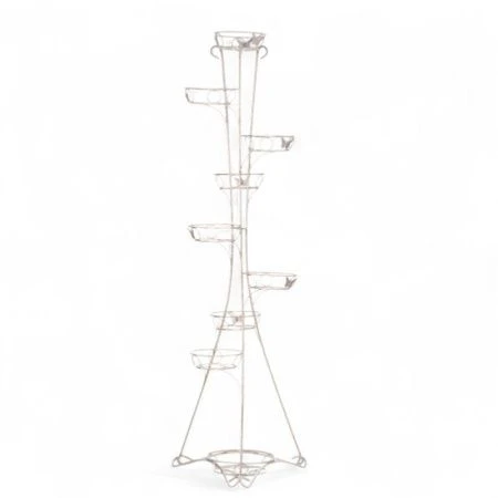 Стойка кованая на 9 цветков 50*175*50см металл ЛОЗА белая-золото 14-109 WG (1)