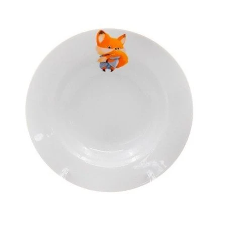 Тарелка детская мелкая 175мм фарфор КРОХА Лисичка Идиллия (20)