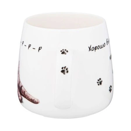 Кружка 400мл фарфор БЕРИ КОТА (24)