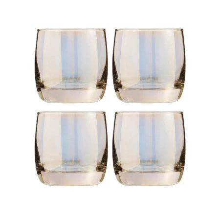 Стаканы набор 4шт 310мл стекло ЗОЛОТИСТЫЙ ХАМЕЛЕОН низкие  (4)