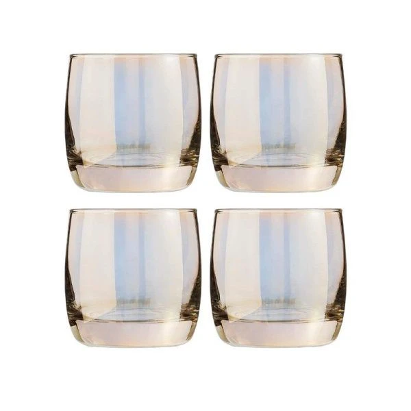 Стаканы набор 4шт 310мл стекло ЗОЛОТИСТЫЙ ХАМЕЛЕОН низкие  (4)