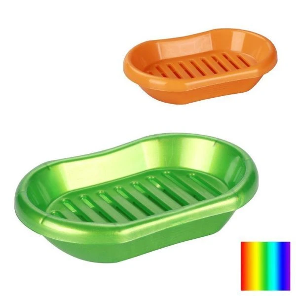 Мыльница 12,8*9*2,7см пластик ЭКОНОМ с решёткой (30)