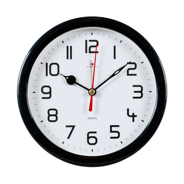 Будильник 15см кварц РУБИН Классика черный (20)