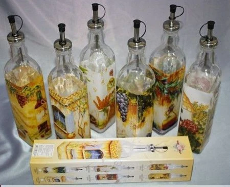 Бутылка для масла, уксуса 0,5л стекло подар.уп. (12)