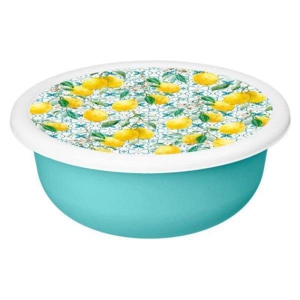 Миска 3,2л пластик Modena СИЦИЛИЙСКИЙ ЛИМОН с крышкой зеленый (24) 223164118/05