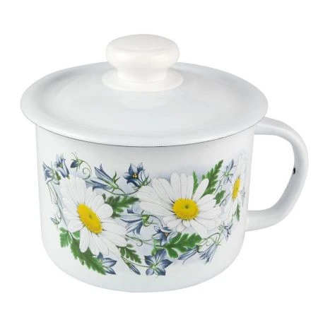 Кружка 1л эмаль РОМАШКОВОЕ ПОЛЕ с крышкой С-0207П2/4 (8)