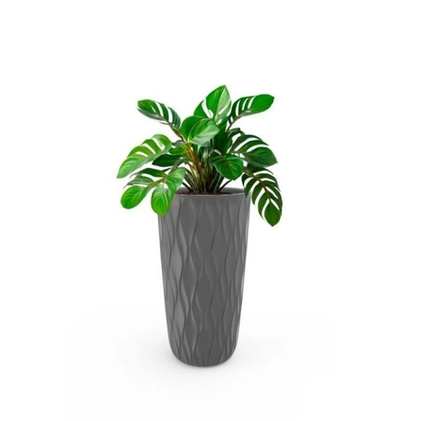 Горшок для цветов 21л d26,6см h51,3см пластик Desert с дренажной вставкой серый (2)