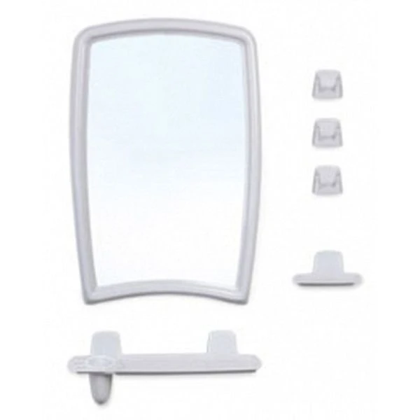 Набор для ванной комнаты пластик/стекло ВК БЕРРОССИ 41 белый мрамор (5)