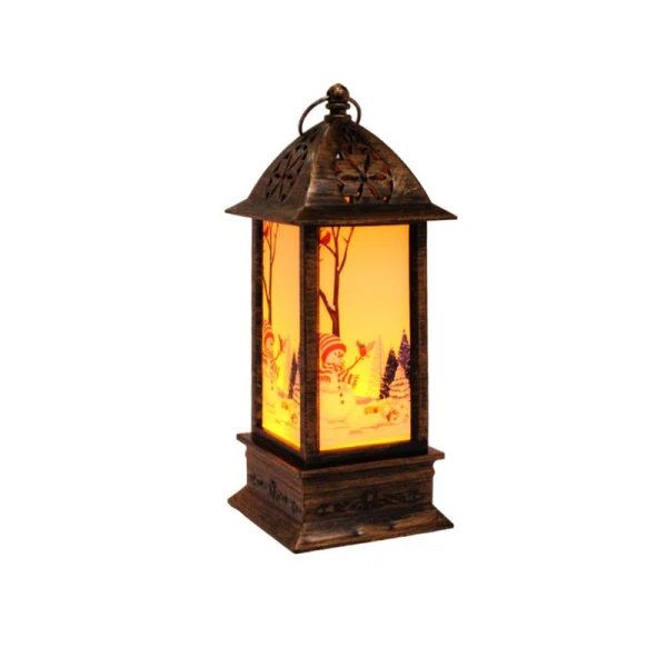 Фонарь новогодний Бронза пластик 12*5*5см работает от батареек JC-15150 (240)