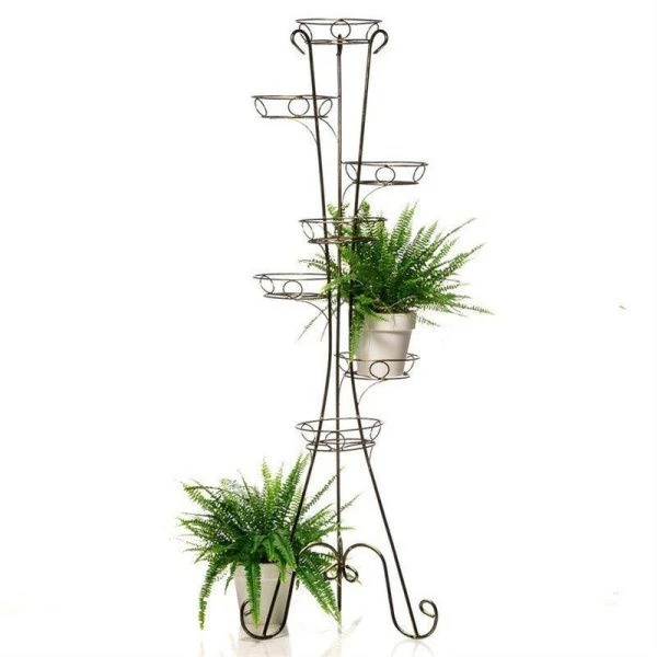 Стойка кованая на 7 цветков металл КЛАССИКА черная-золото 17-007 BG (1)