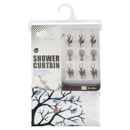 Штора для ванной 100% полиэстер 180*180 ОЛЕНЬ JC-10706 (48)