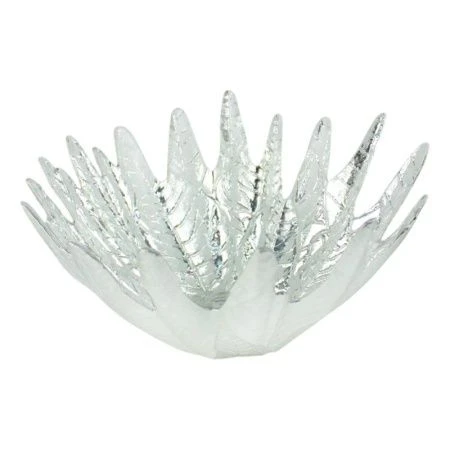 Блюдо 22см стекло ЛЕДЯНОЙ ЦВЕТОК серебро 19311/S (4)