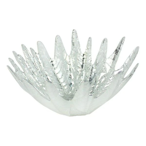 Блюдо 22см стекло ЛЕДЯНОЙ ЦВЕТОК серебро 19311/S (4)