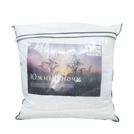 Подушка 70*70см стеганая бамбук 30%+п/э 70%; микроволокно Люкс; ткань-тик (в сумке) ЮЖНЫЕ НОЧИ