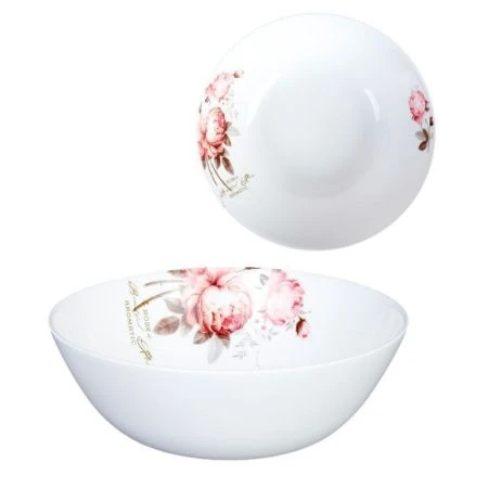 Тарелка глубокая 630мл 15,5см стеклокерамика ЧАЙНАЯ РОЗА суповая FLMLTW60 (20032) (48)