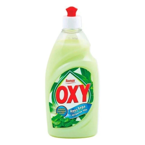 Бальзам для мытья посуды 450мл Romax OXY Алое вера (12)