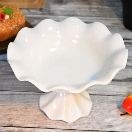 Фруктовница на ножке фарфор 20см (8)