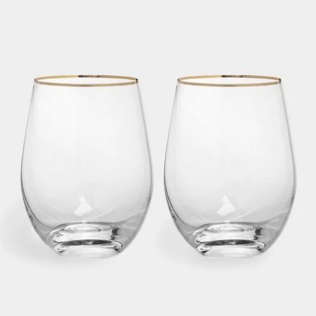 Стаканы набор 2шт 500мл стекло Ravello с золотистым кантом ANLAF-EOTU08