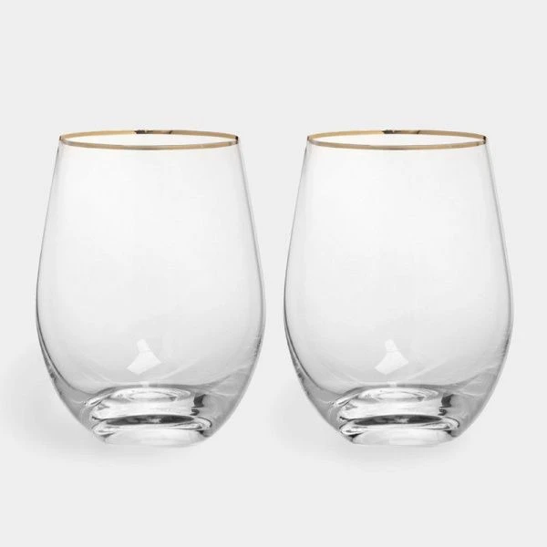 Стаканы набор 2шт 500мл стекло Ravello с золотистым кантом ANLAF-EOTU08