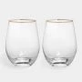 Стаканы набор 2шт 500мл стекло Ravello с золотистым кантом ANLAF-EOTU08