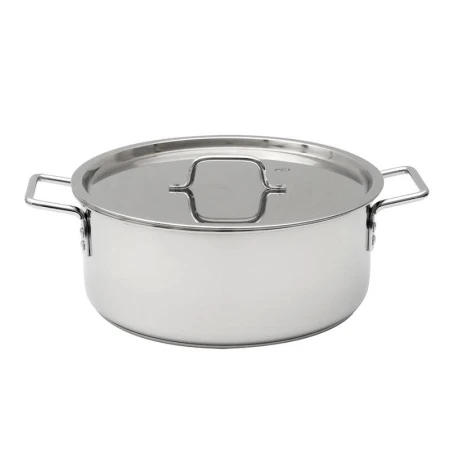 Кастрюля 12л нерж.сталь ОБЩЕПИТ мет.крышка d35см H14см капс.дно ТРС КТ-ОБ-12 КН (1)