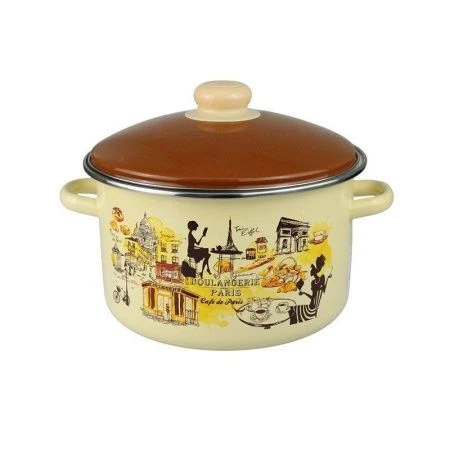 Набор посуды 3пр 2/3/4л эмаль ПАРИЖСКОЕ КАФЕ цилиндрический ванильный 2-222/6 (1)