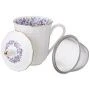 Кружка заварочная 350мл фарфор Lilac с крышкой и мет.ситом (36)