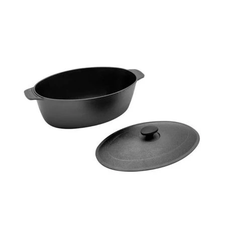 Гусятница 6л чугун с крышкой h12см (2)