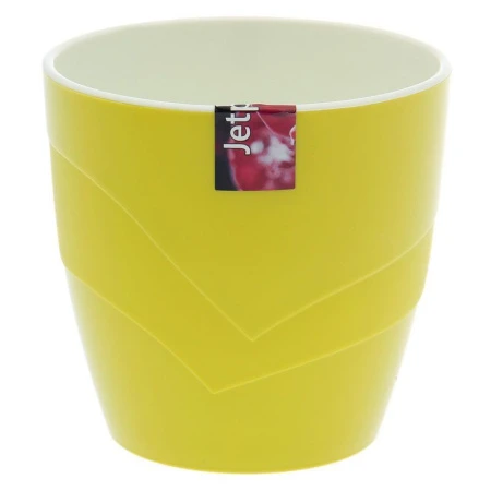 Кашпо пластик Грация 1,2л с дренаж.вставкой 13*13см фисташковый (20)