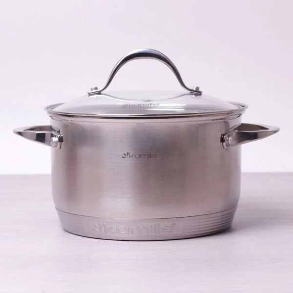 Кастрюля 3,9л нерж.сталь стекл.крышка 20см 7-слойное дно арт. 4720S (8)