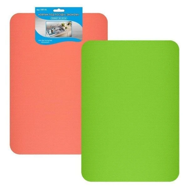 Коврик для посуды 30*40см ПВХ Эконом FJ87-91 (12/60)