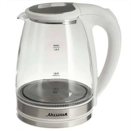 Чайник электрический 1,8л стекло 1500Вт АКСИНЬЯ КС-1021 белый (12)