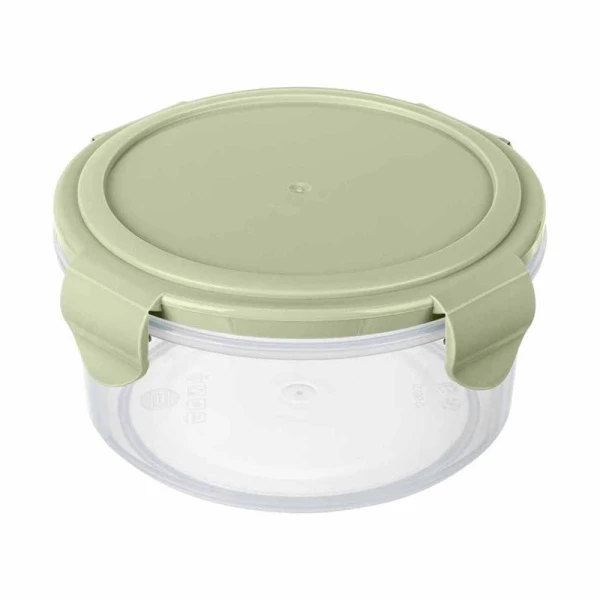 Контейнер пищевой 550мл d136мм h70мм пластик СВЧ SMART LOCK зеленый (16)
