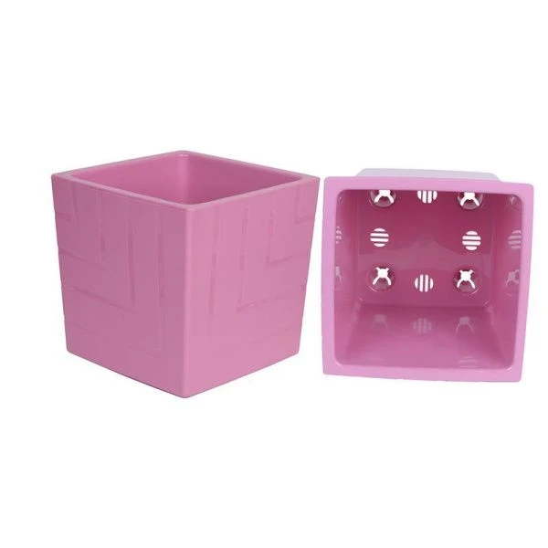 Горшок цветочный 1,2л 11,5*12см пластик КВАДРО с вкладкой вереск (16)