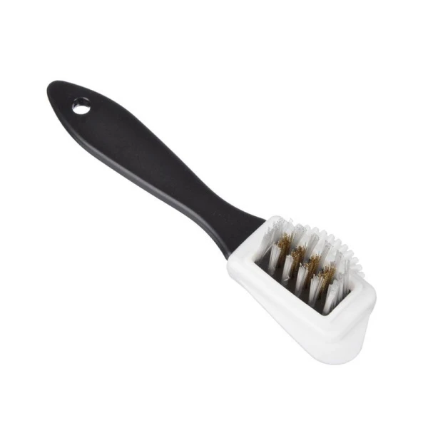 Щетка для замши, нубука, велюра тройная, пластик/ПВХ/металл (600)