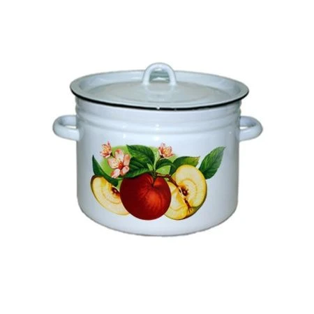 Кастрюля 11,5л эмаль титановый рябчик с рис. 20-1623/4 (2)