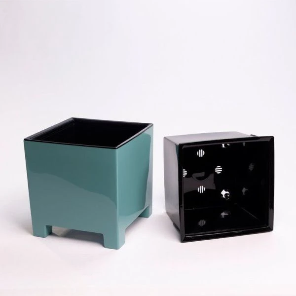 Горшок цветочный 2,1л 14см пластик НАРД с вкладкой тиффани (8)