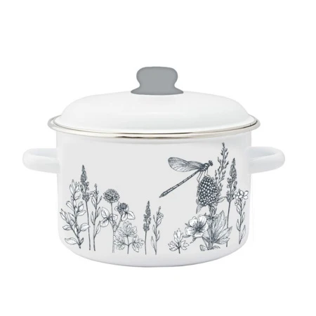 Кастрюля 2л эмаль Flora-2 цилиндрическая ТМ Appetite (8)