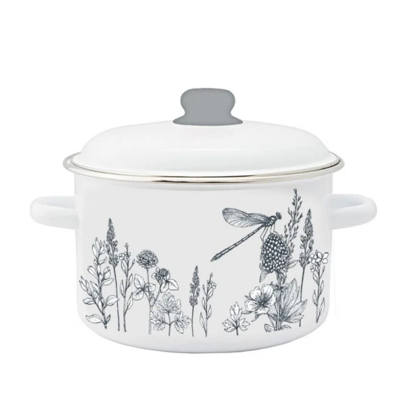 Кастрюля 2л эмаль Flora-2 цилиндрическая ТМ Appetite (8)